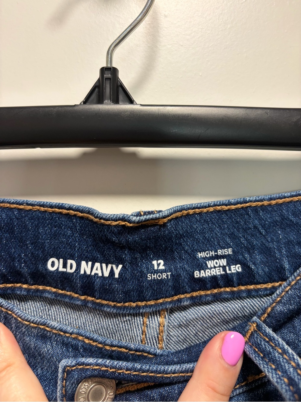 Old Navy Dark Blue Women's Barrel Jeans - Picture 3 of 3